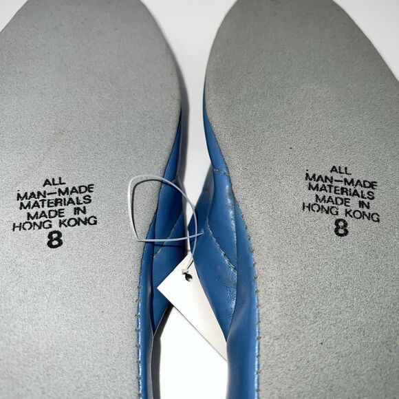 VTG 2 Pairs of Vegan Leather Wedge Heel Mules from 1980s Slip-On House Shoes-NOS - Picture 8 of 8